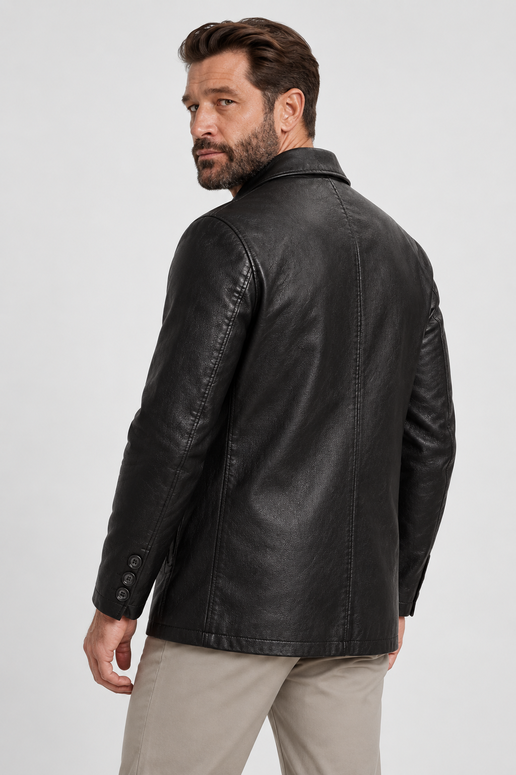 Tailored patina leather jacket
