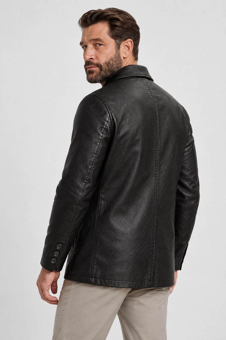 Tailored patina leather jacket