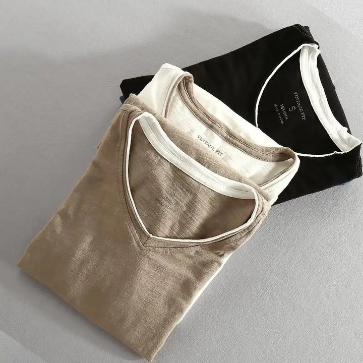 Contrast Trim V-Neck Shirt