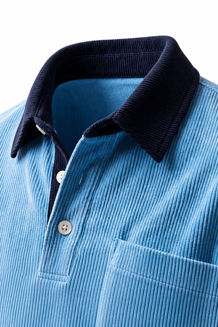Cotton-Blend Corduroy Polo Shirt – Straight Cut & Easy Movement
