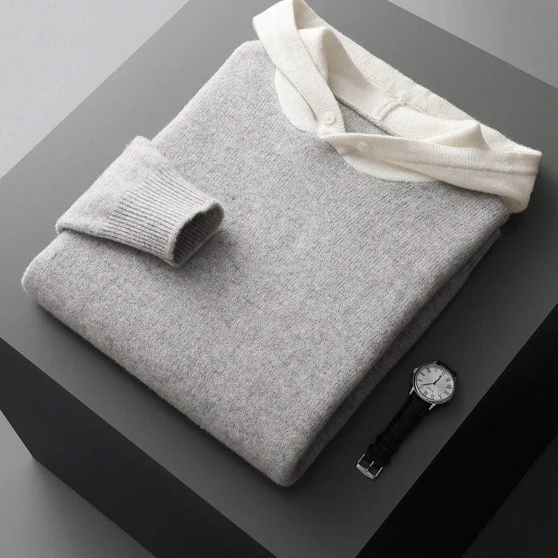 Fine Knit Merino Wool Hoodie