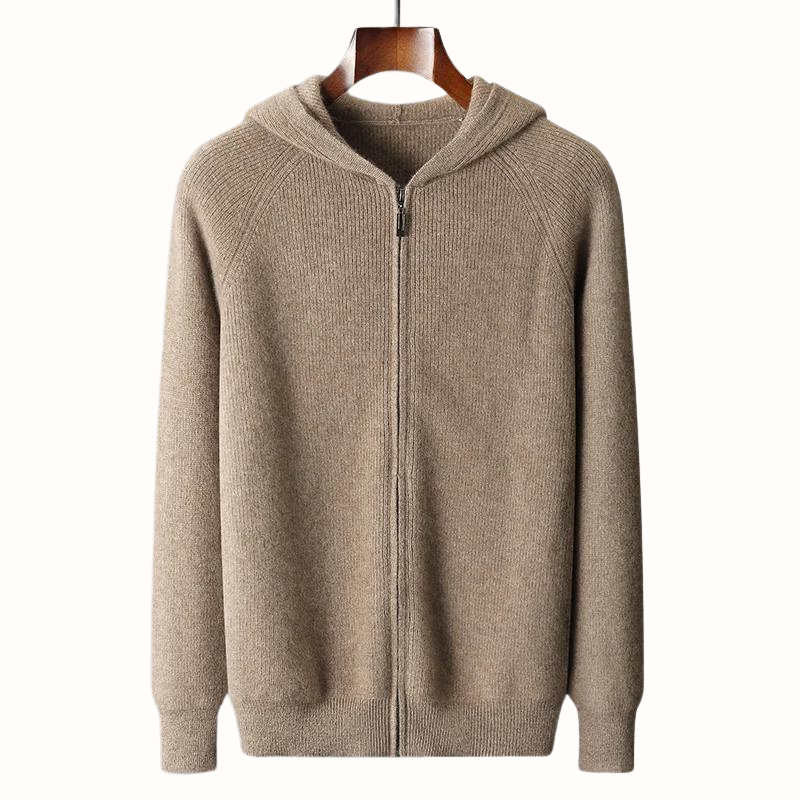 Full Zip Cashmere Wool Hoodie
