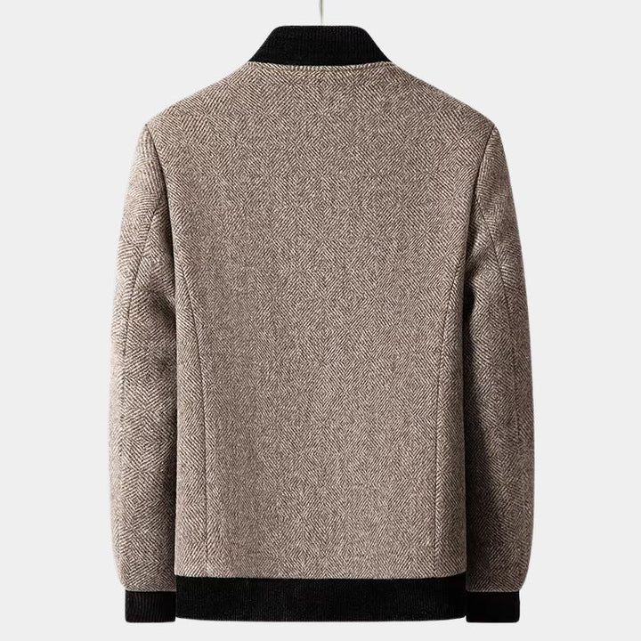 Herringbone Wool Bomber Jacket
