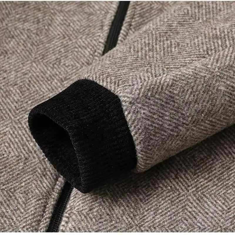 Herringbone Wool Bomber Jacket