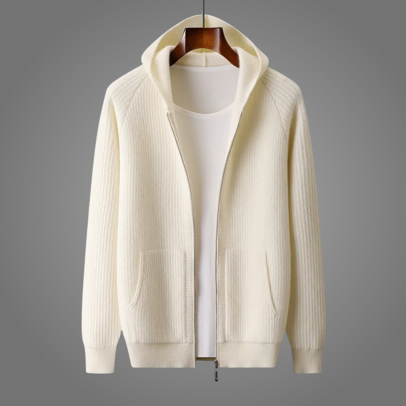 Honeycomb Knit Merino Wool Hoodie