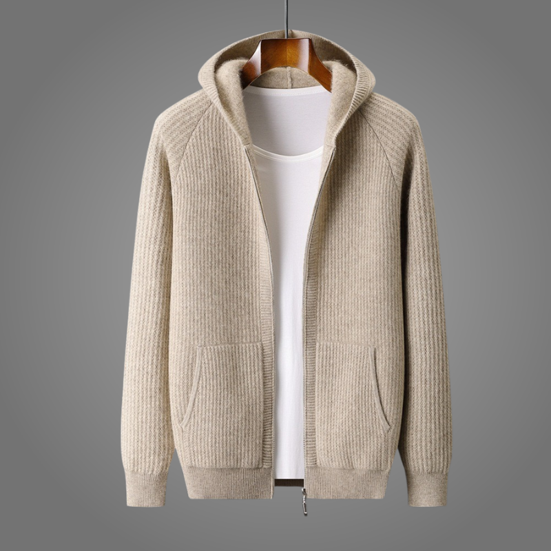 Honeycomb Knit Merino Wool Hoodie