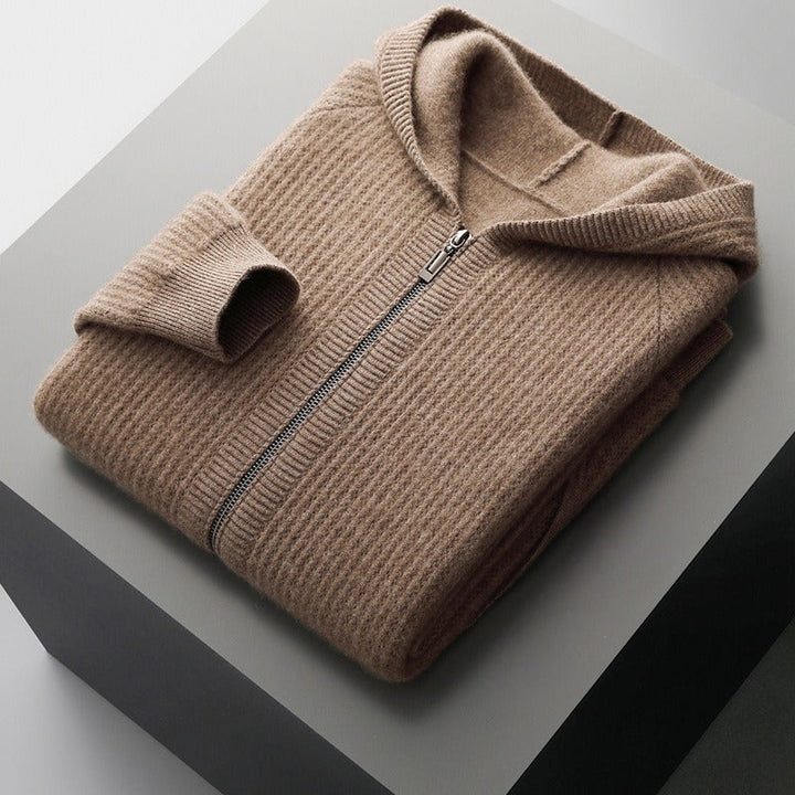 Honeycomb Knit Merino Wool Hoodie