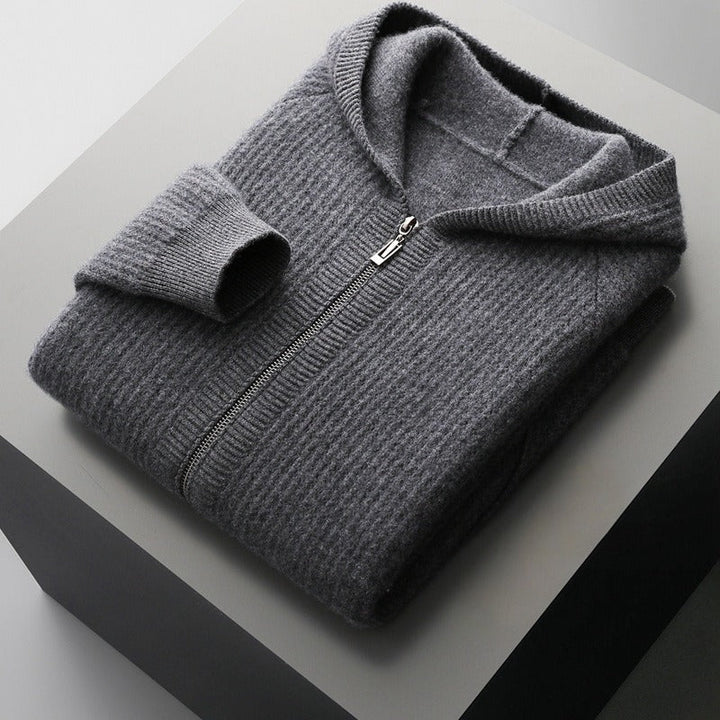 Honeycomb Knit Merino Wool Hoodie