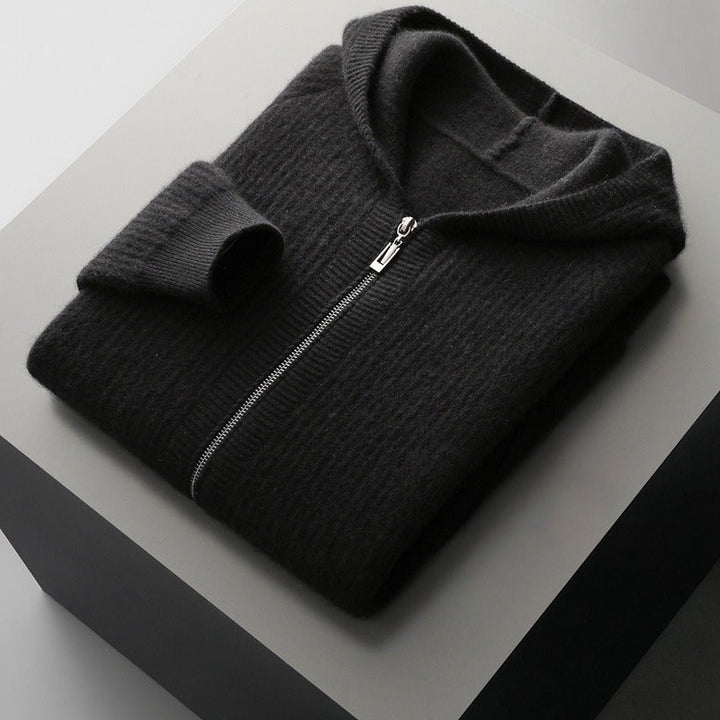 Honeycomb Knit Merino Wool Hoodie