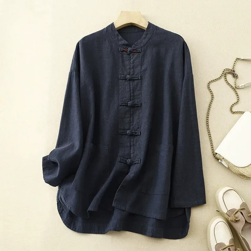 Knot Button Linen Shirt