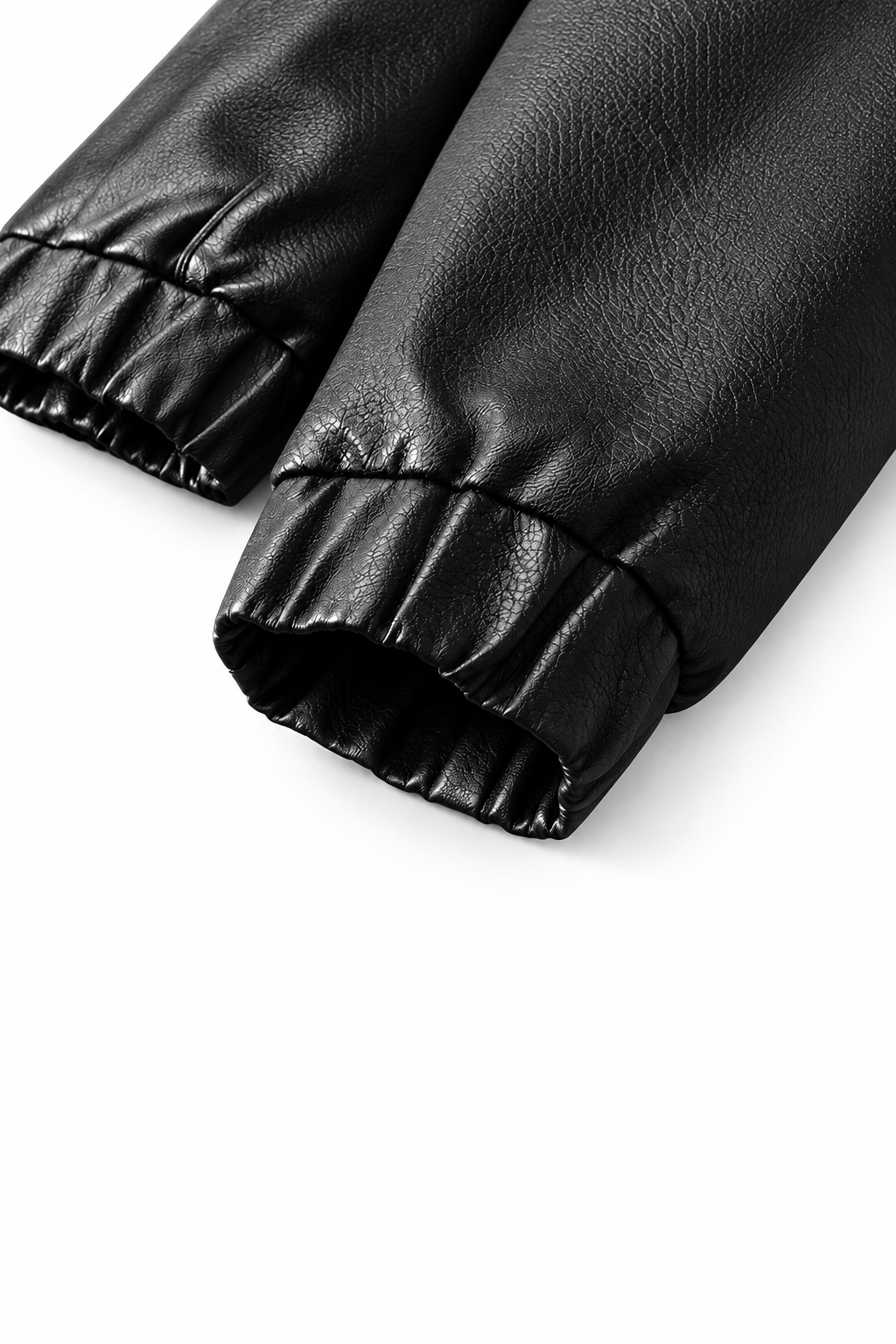 Leather Hooded Jacket – Drawstring Hood & Light Wind Coverage