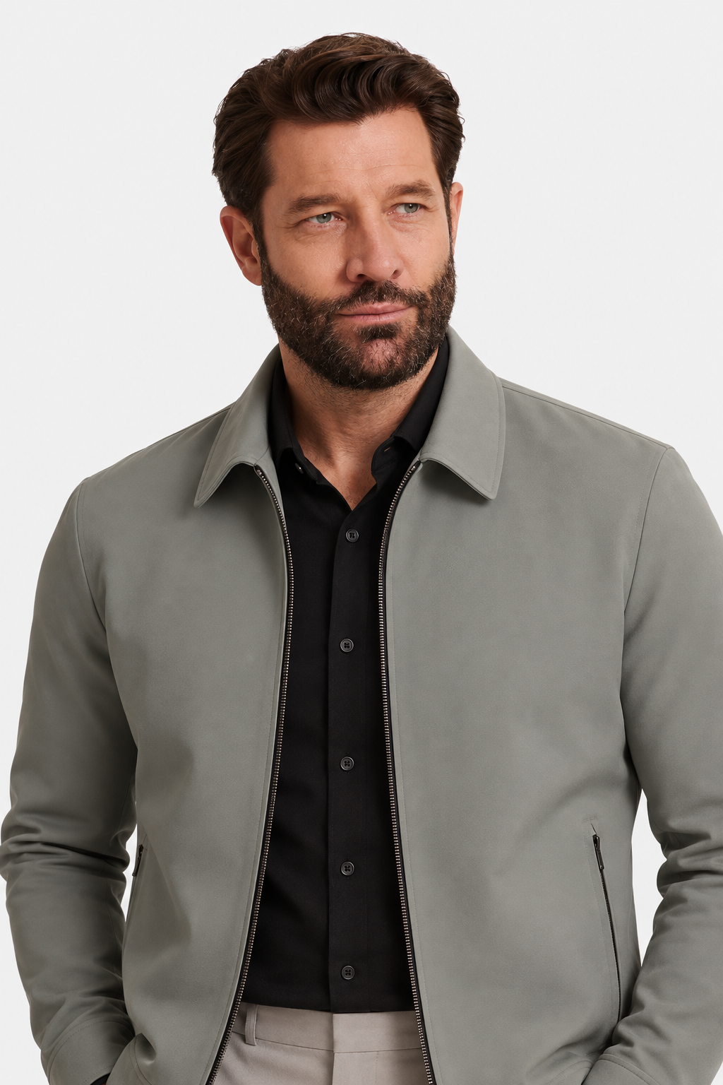 Lightweight Jacket – Pointed Collar & Light Wind Coverage