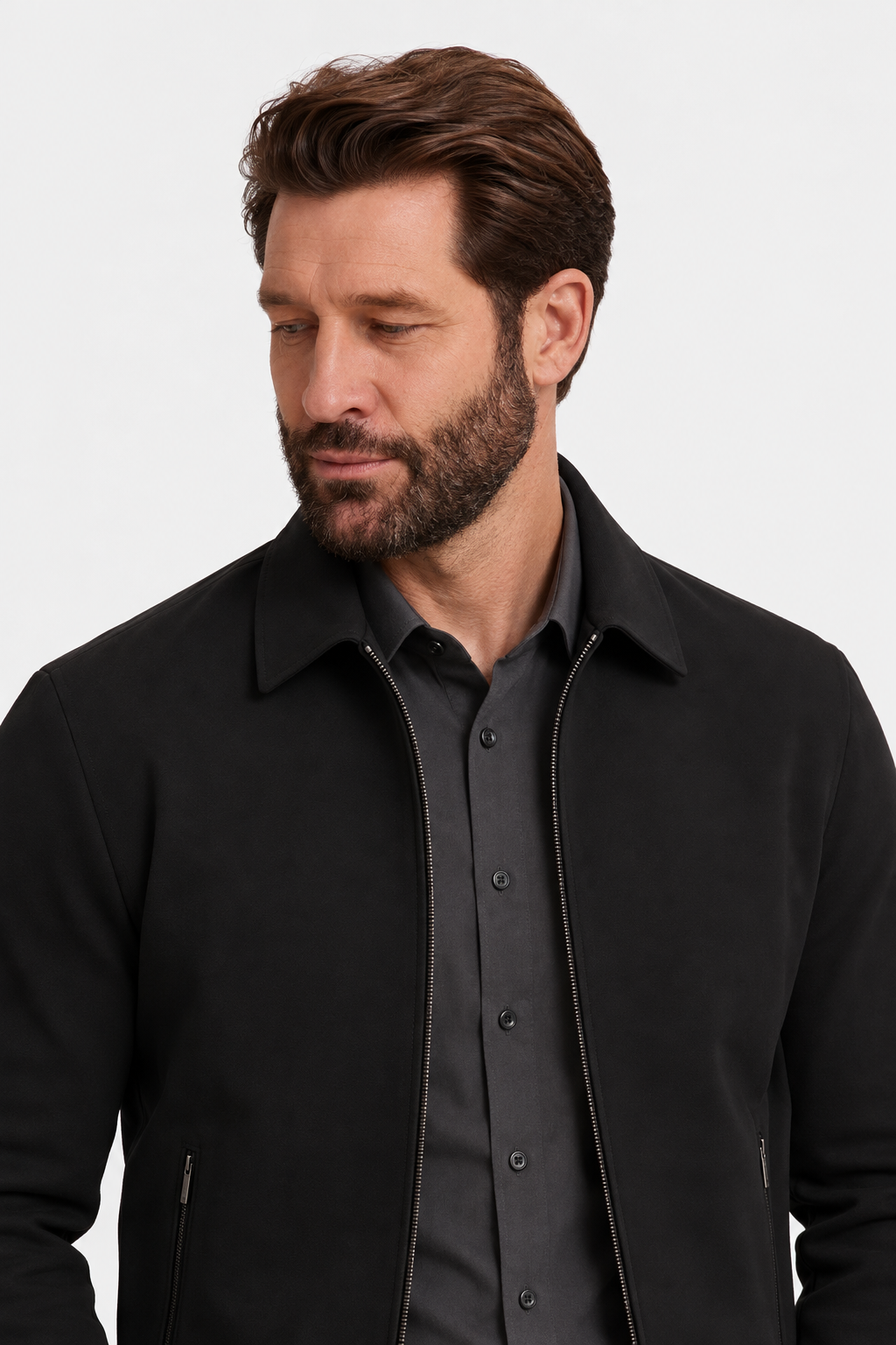 Lightweight Jacket – Pointed Collar & Light Wind Coverage