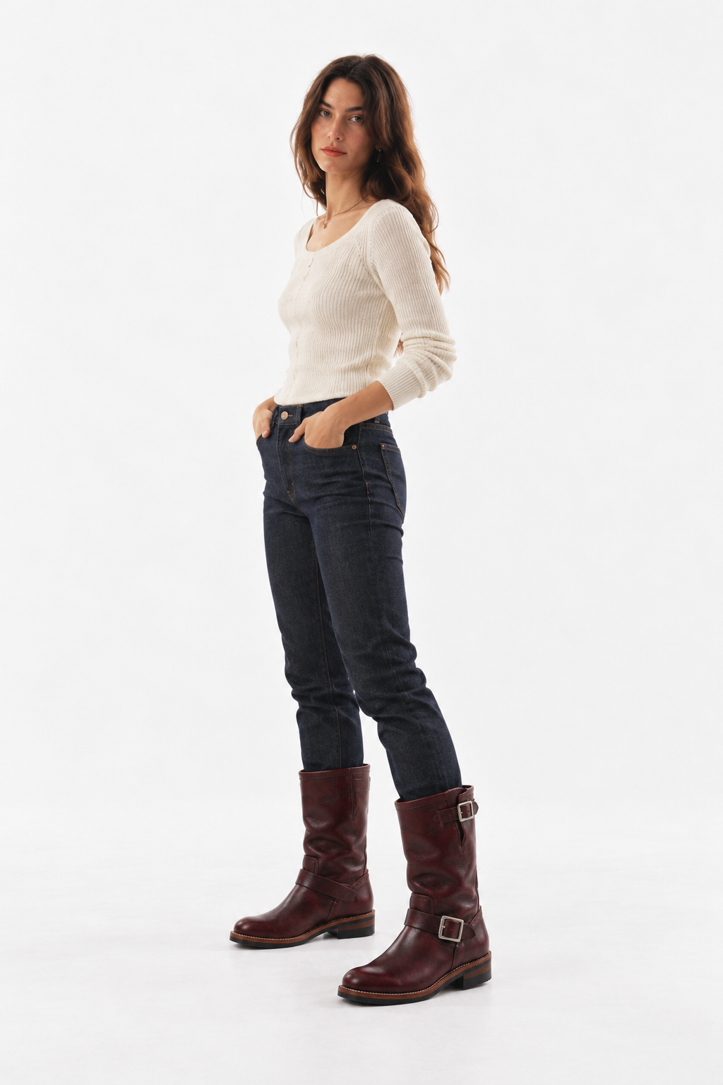 Mid-Calf Boots – Adjustable Buckle Straps & Cushioned Support