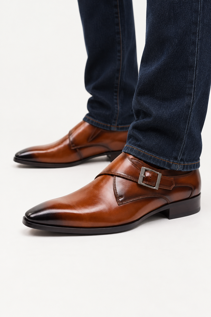 Monk Strap Shoes – Single Buckle & Adjustable Foot Fit