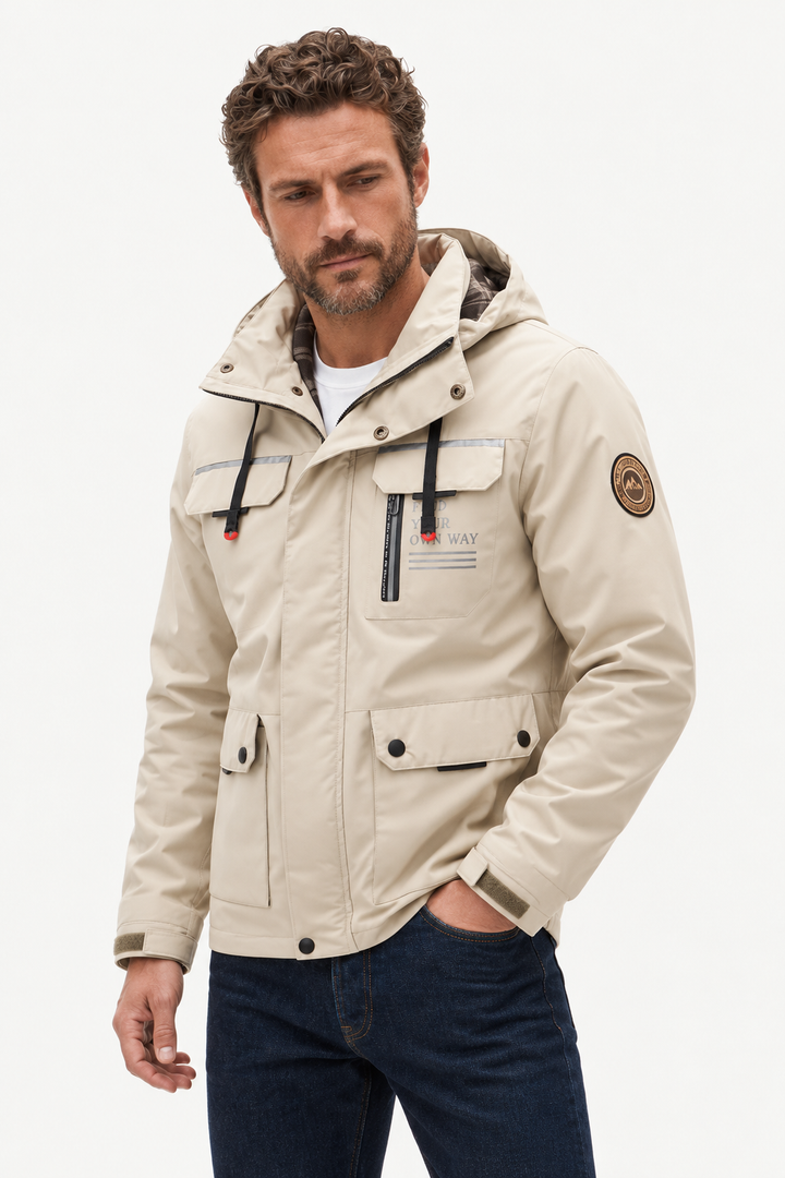 Multi-Pocket Hooded Winter Jacket