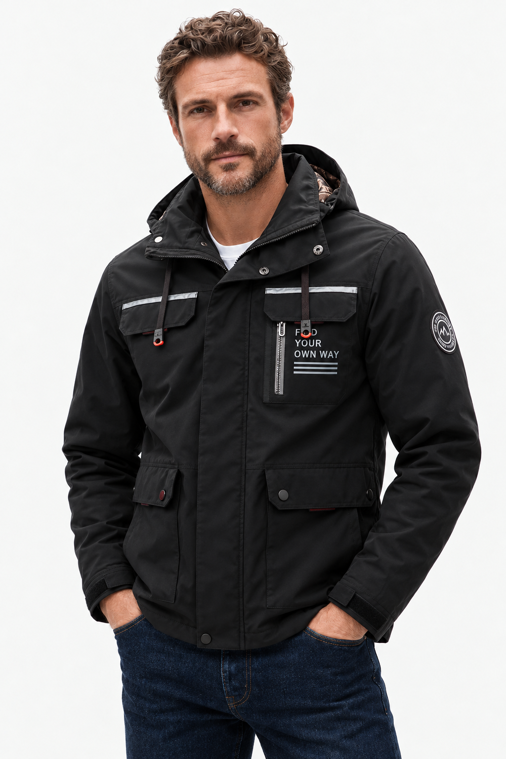 Multi-Pocket Hooded Winter Jacket