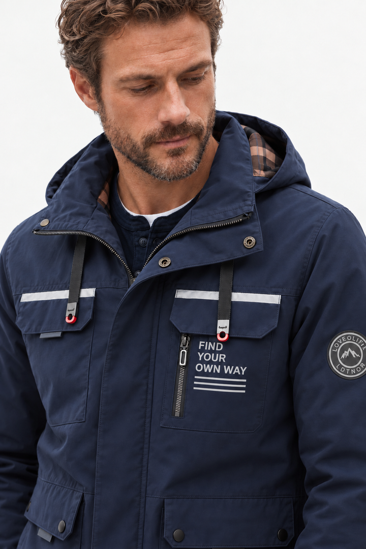 Multi-Pocket Hooded Winter Jacket