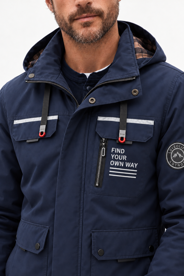 Multi-Pocket Hooded Winter Jacket