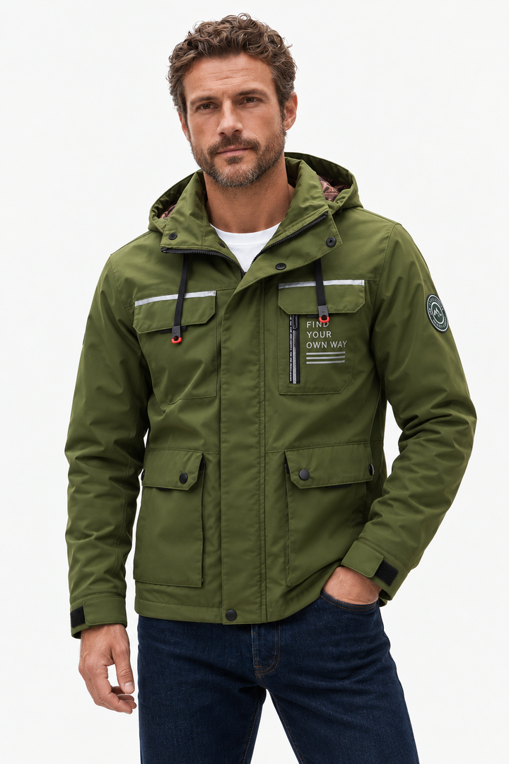 Multi-Pocket Hooded Winter Jacket