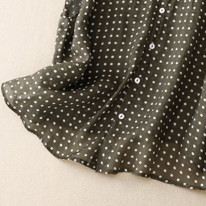 Polka Dot Linen Top