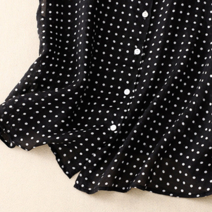 Polka Dot Linen Top