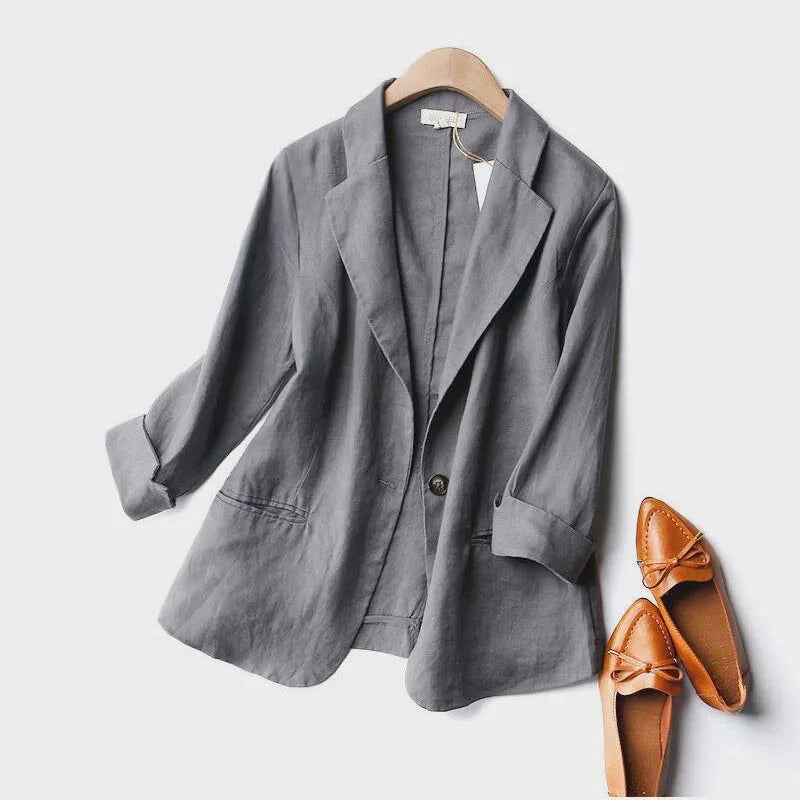 Relaxed Fit Linen Blazer