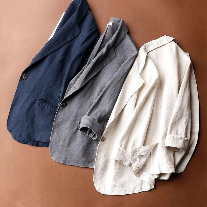 Relaxed Fit Linen Blazer