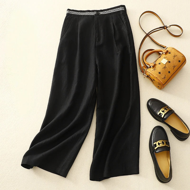 Relaxed Fit Linen Pants