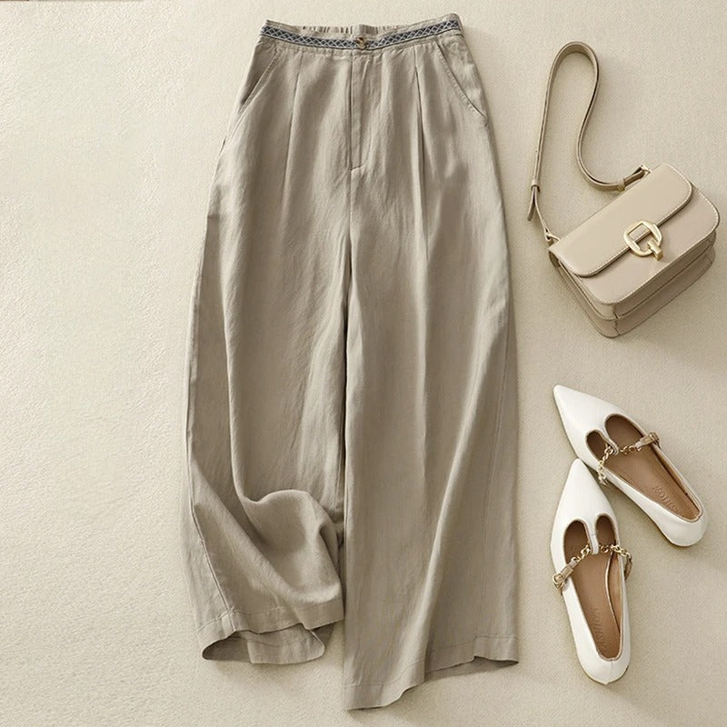 Relaxed Fit Linen Pants