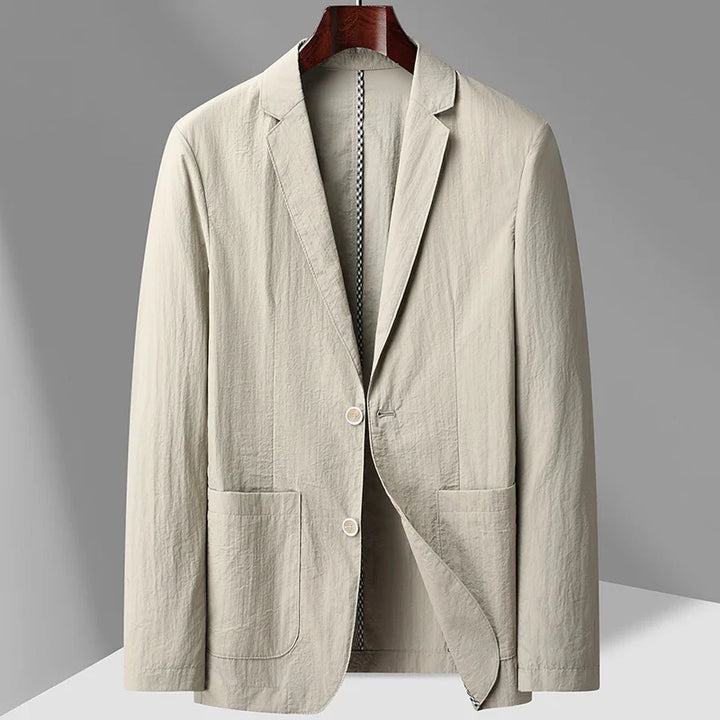 Relaxed Two-Button Linen Blazer