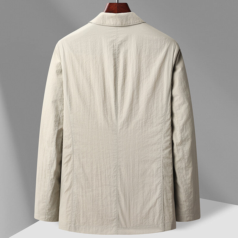 Relaxed Two-Button Linen Blazer