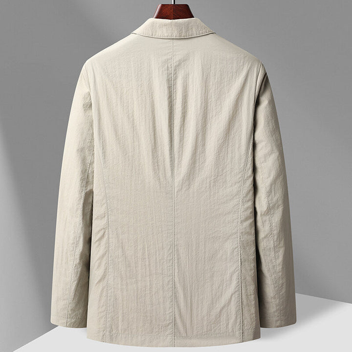 Relaxed Two-Button Linen Blazer