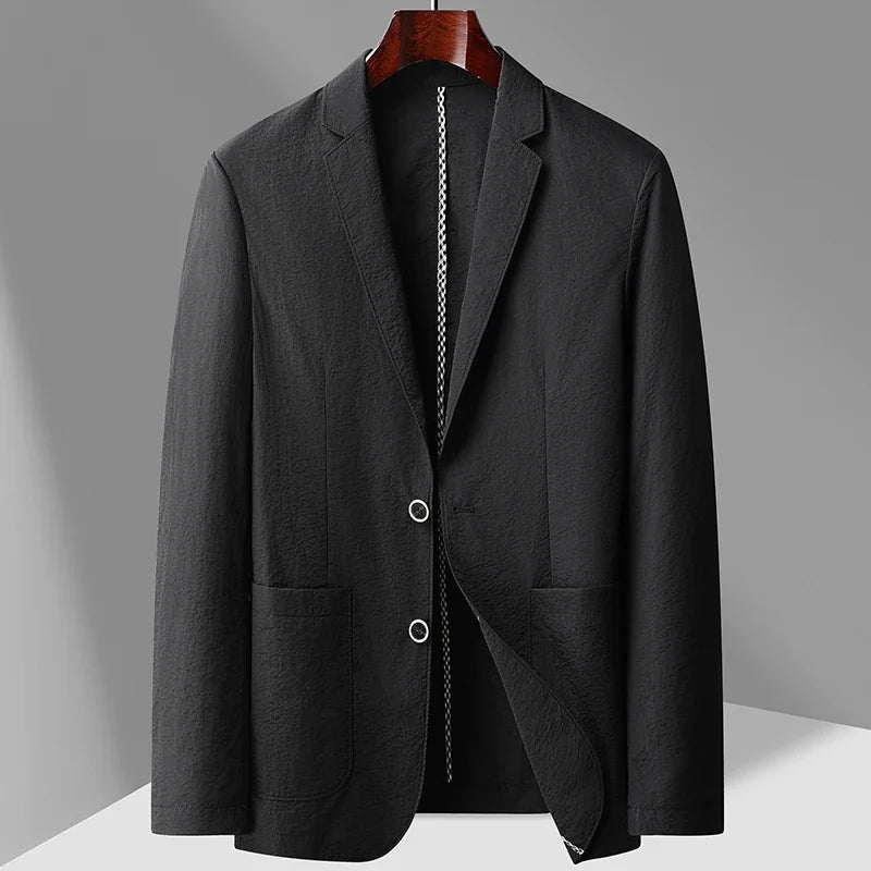 Relaxed Two-Button Linen Blazer