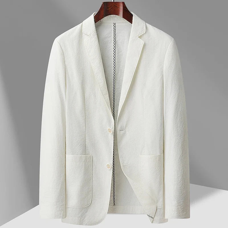 Relaxed Two-Button Linen Blazer