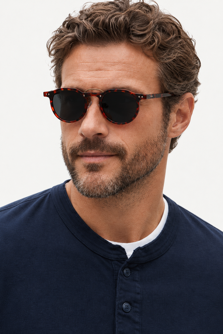 Round Sunglasses – Raised Bridge & UV400 Protection