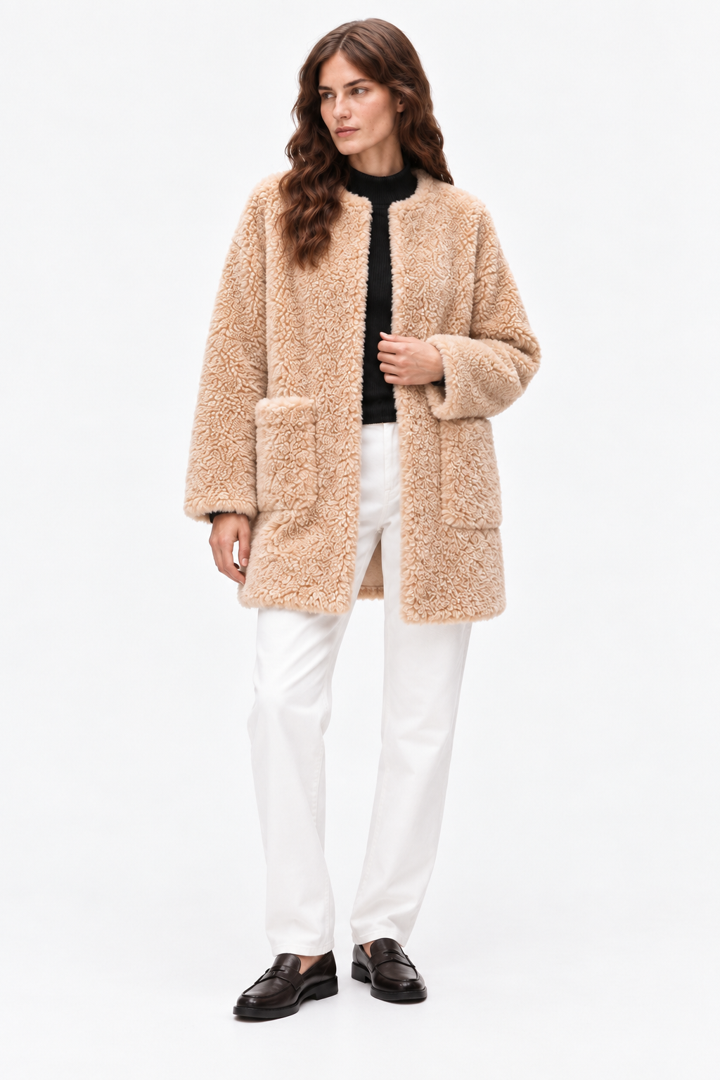 Shearling-Style Coat – Open Front & Easy Layering
