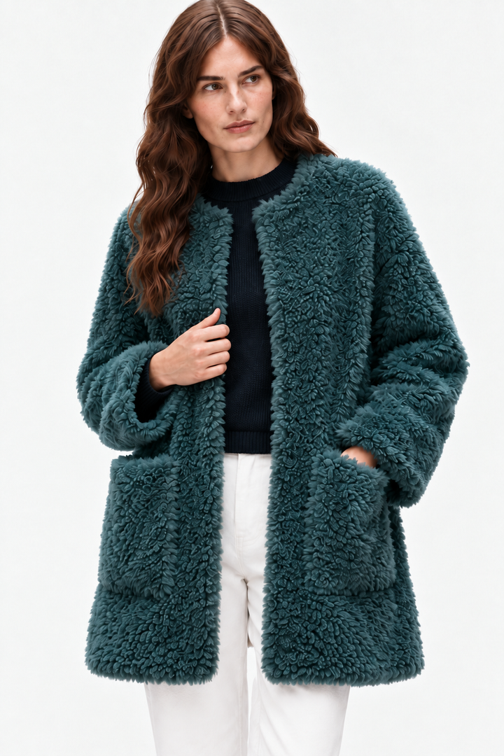 Shearling-Style Coat – Open Front & Easy Layering