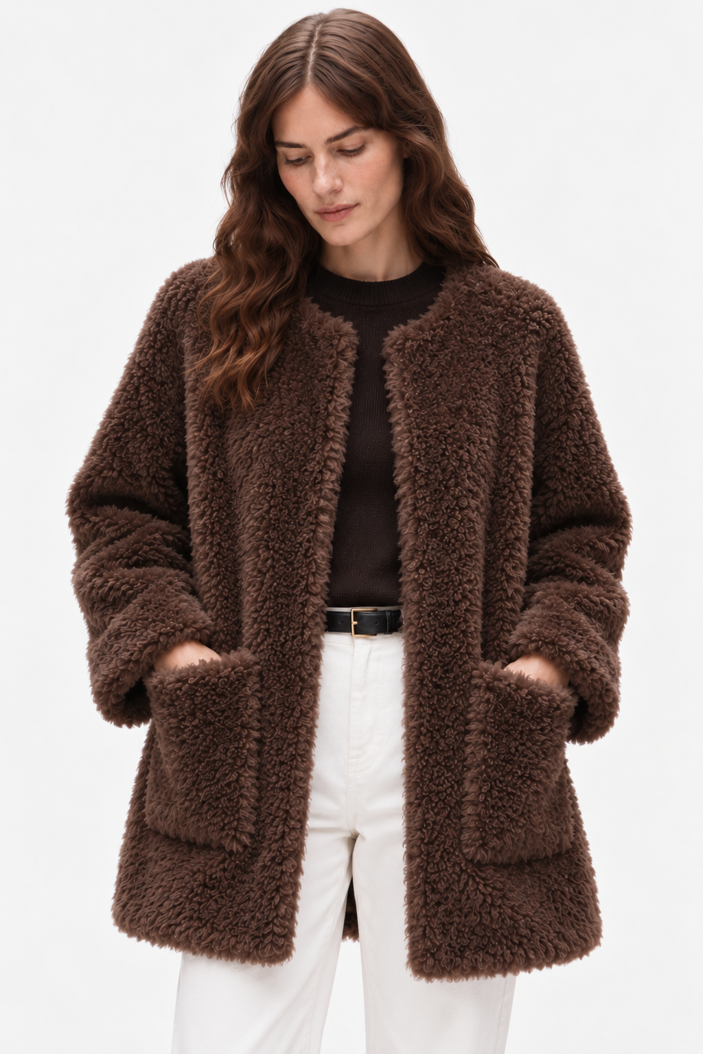 Shearling-Style Coat – Open Front & Easy Layering