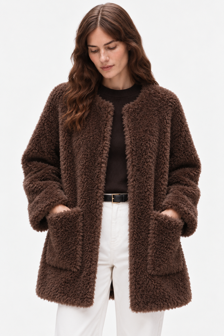 Shearling-Style Coat – Open Front & Easy Layering