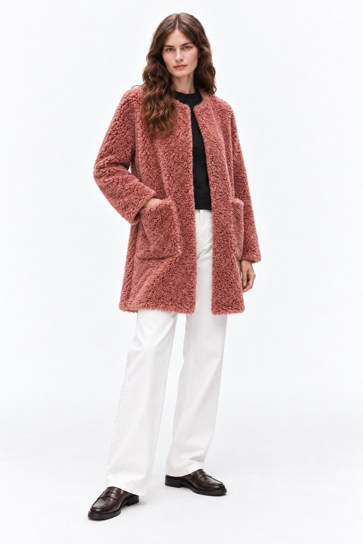 Shearling-Style Coat – Open Front & Easy Layering