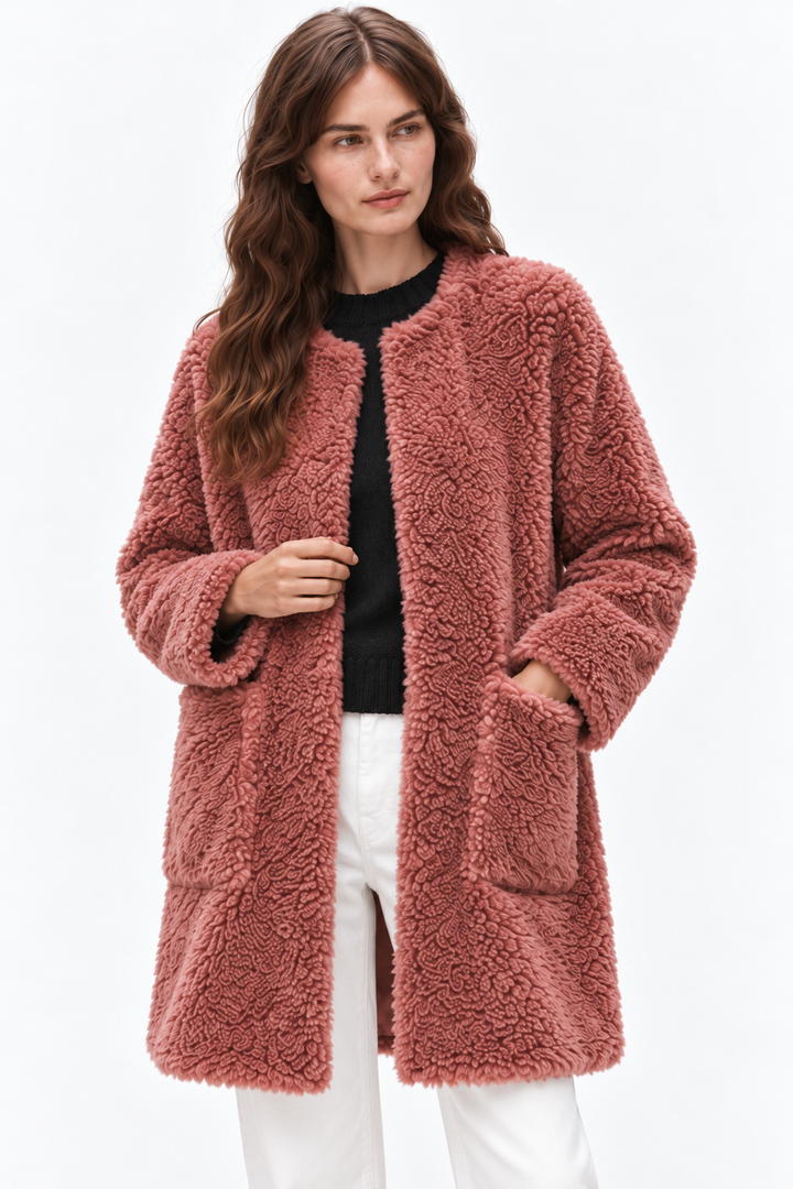 Shearling-Style Coat – Open Front & Easy Layering