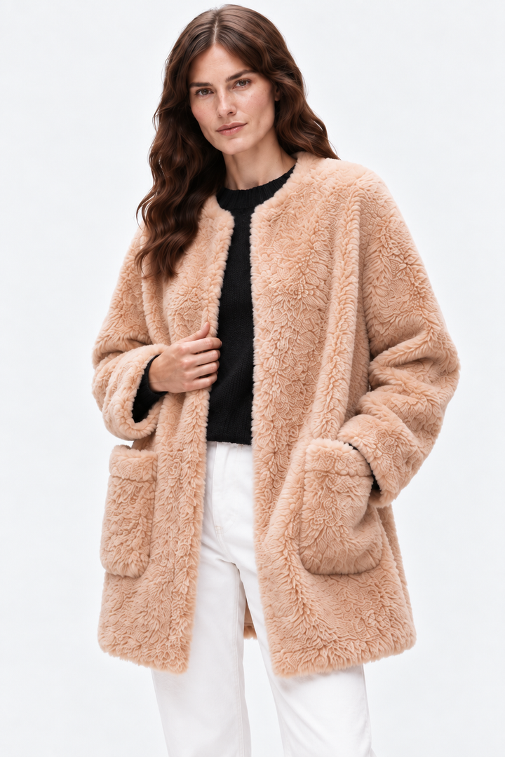 Shearling-Style Coat – Open Front & Easy Layering