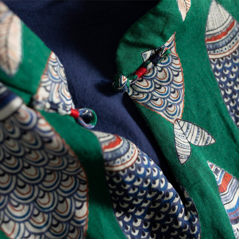 Sleeveless Fish Print Maxi Dress