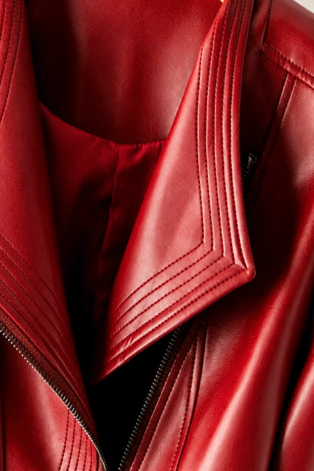 Structured Fit Vegan Leather Jacket