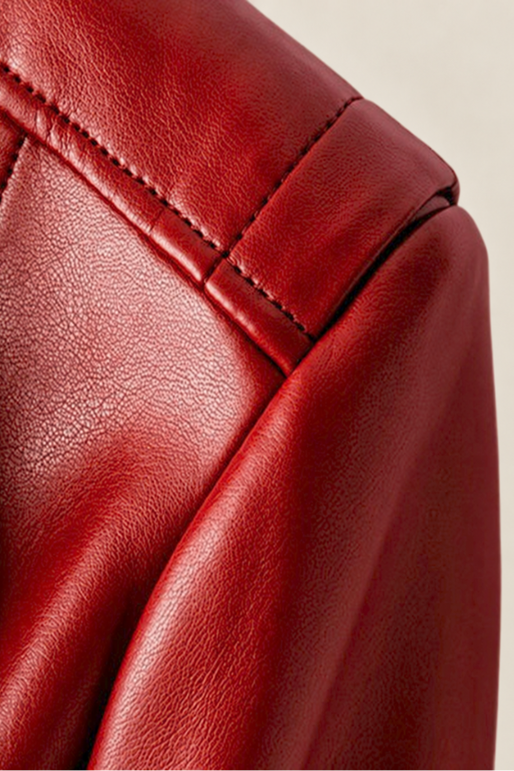 Structured Fit Vegan Leather Jacket