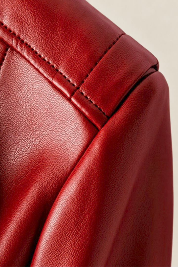 Structured Fit Vegan Leather Jacket