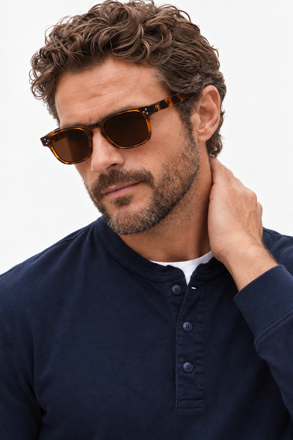 Midnight sculpted frame sunglasses