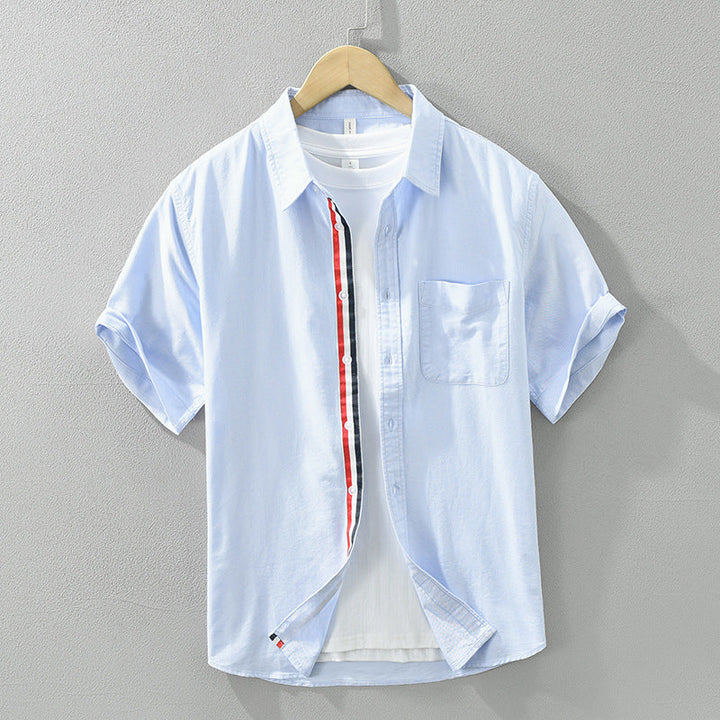 Tricolor Stripe Linen Shirt