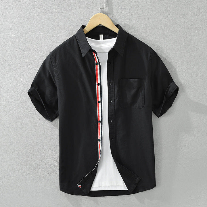 Tricolor Stripe Linen Shirt
